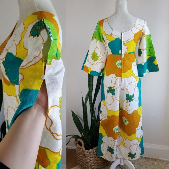πHP VTG 60s Polynesian Bazaar Flower Power Jumpsuit - Picture 4 of 8